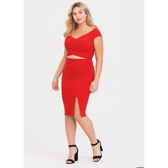 torrid Dresses & Skirts - Torrid Red Crop Top and Skirt
